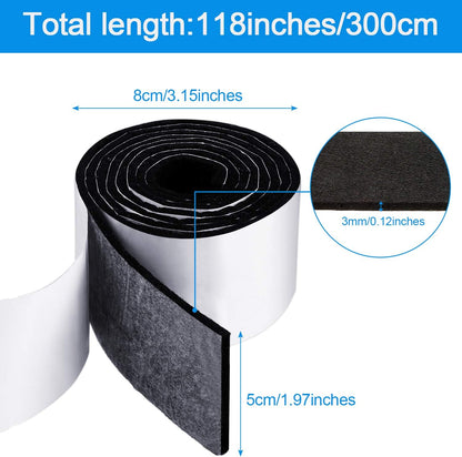 Shappy 2 Packs 120 x 2 x 0.12 Inch Felt Strips with Adhesive Backing Felt Tape Roll Non Slip Self Adhesive Cuttable Furniture Pads for Protecting Hardwood Floors, Chairs, Wall(Dark Brown)