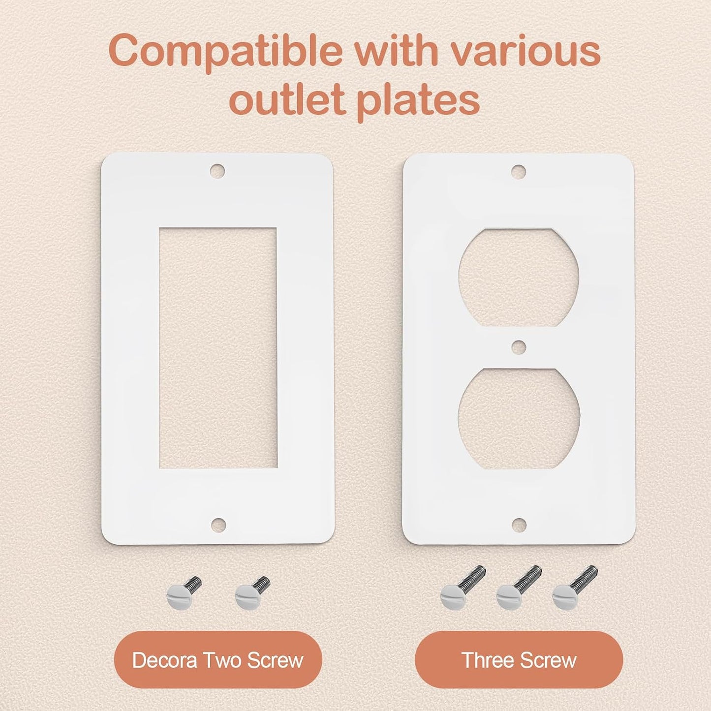 Child Proof Outlet Cover, Double Lock System, Duplex & Decorator Electrical Outlet Plates, Indoor Wall Outlet Covers Box, White, Large Interior Space