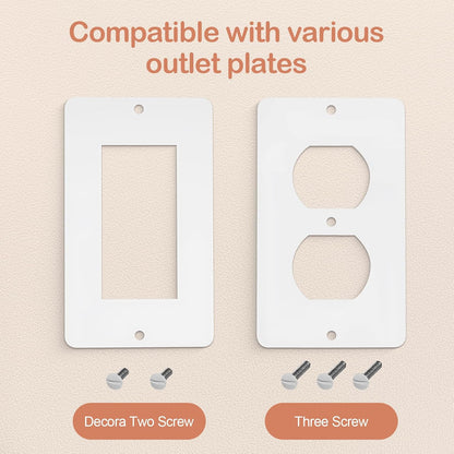 Child Proof Outlet Cover, Double Lock System, Duplex & Decorator Electrical Outlet Plates, Indoor Wall Outlet Covers Box, White, Large Interior Space