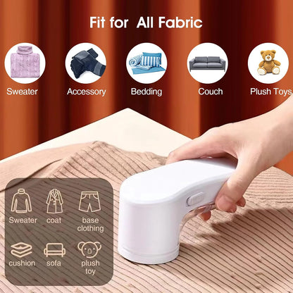 Electric Fabric Shaver, Lint Remover for Clothes, Rechargeable Sweater Shaver to Remove Fuzz and Pill for Sweater, Delicates, Bedding and Couch (White)