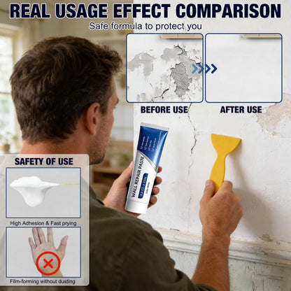 Drywal Repair Kit, 2 Pack Wall Mending Agent, Wall Patch Repair Kit with Scraper,Multi-Functional Drywall Patch Paste Repair Kit,Simple Filling of Wall Holes＆Efficient Crack Repair