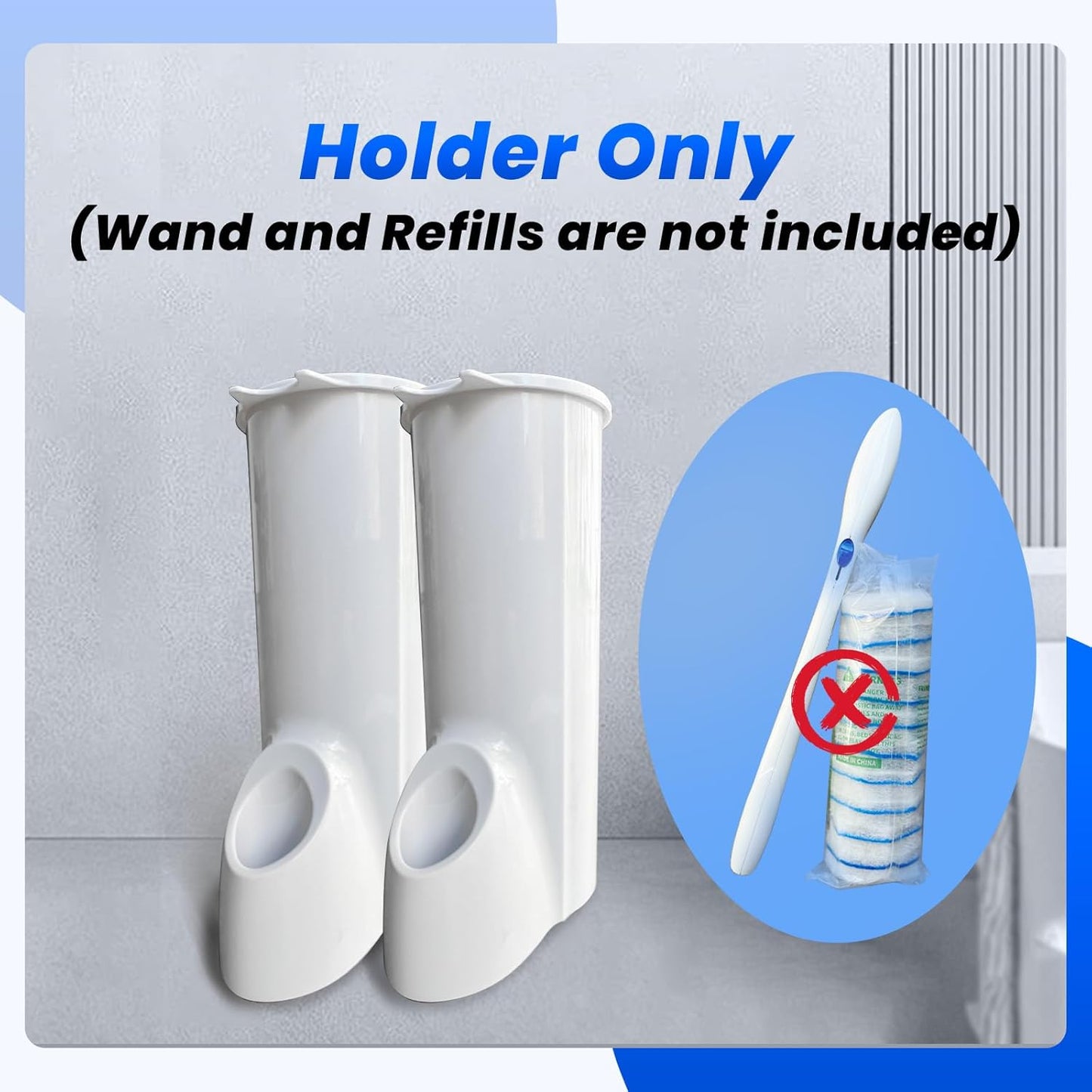 40 Disposable Toilet Brush Replacement Pads, Wall Mounted Toilet Holder Set Toilet Cleaning System Starter Kit, Toilet Stick Pads (White)