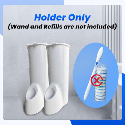 40 Disposable Toilet Brush Replacement Pads, Wall Mounted Toilet Holder Set Toilet Cleaning System Starter Kit, Toilet Stick Pads (White)