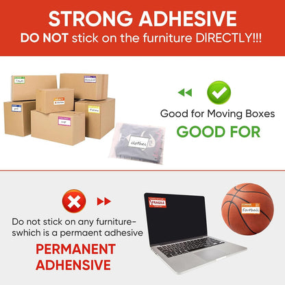 6 x 4 in Large Moving Labels for Boxes, Home Moving Packing Color Coded Stickers Supplies Labels with Writable Notes Areas, Fragile Blank Moving Boxes Stickers 160pcs