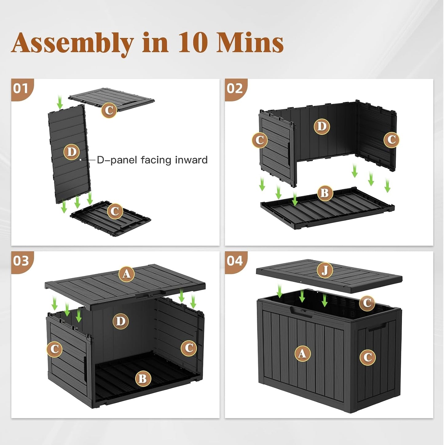 Outdoor Storage Box, 50 Gallon Waterproof Deck Storage Box, Lockable Patio Storage Bins for Package Delivery, Porch, Garden Tool, Cushions, Anti-Theft Weatherproof & UV-Resistant Parcel Drop Box