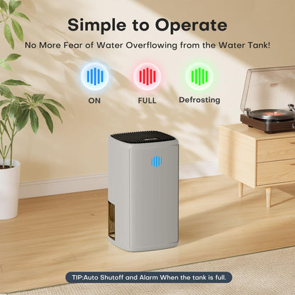 Dehumidifier,TABYIK 38OZ,Small,Quiet, Energy-Saving Dehumidifier with Auto Shut Off, for Bathrooms, Closets, and RVs