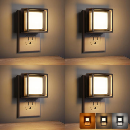 DORESshop LED Night Light, Night Lights Plug Into Wall [2 Pack] with Dusk-to-Dawn Sensor, Dimmable Nightlights, Adjustable Brightness for Bathroom, Hallway, Bedroom,Kids Room,Stairway,Soft White