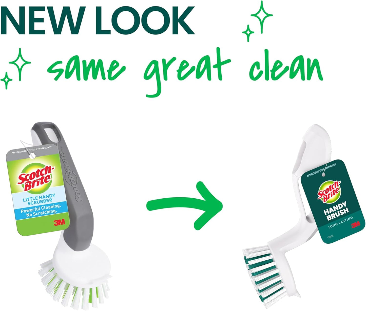 Scotch-Brite Small Utility Brush, Long Lasting Dish Brush with Handle for Scrubbing Cookware, Hands, Tile, Grout, Cutting Boards, and Utensils without Scratching, Antimicrobial, and Rinses Clean