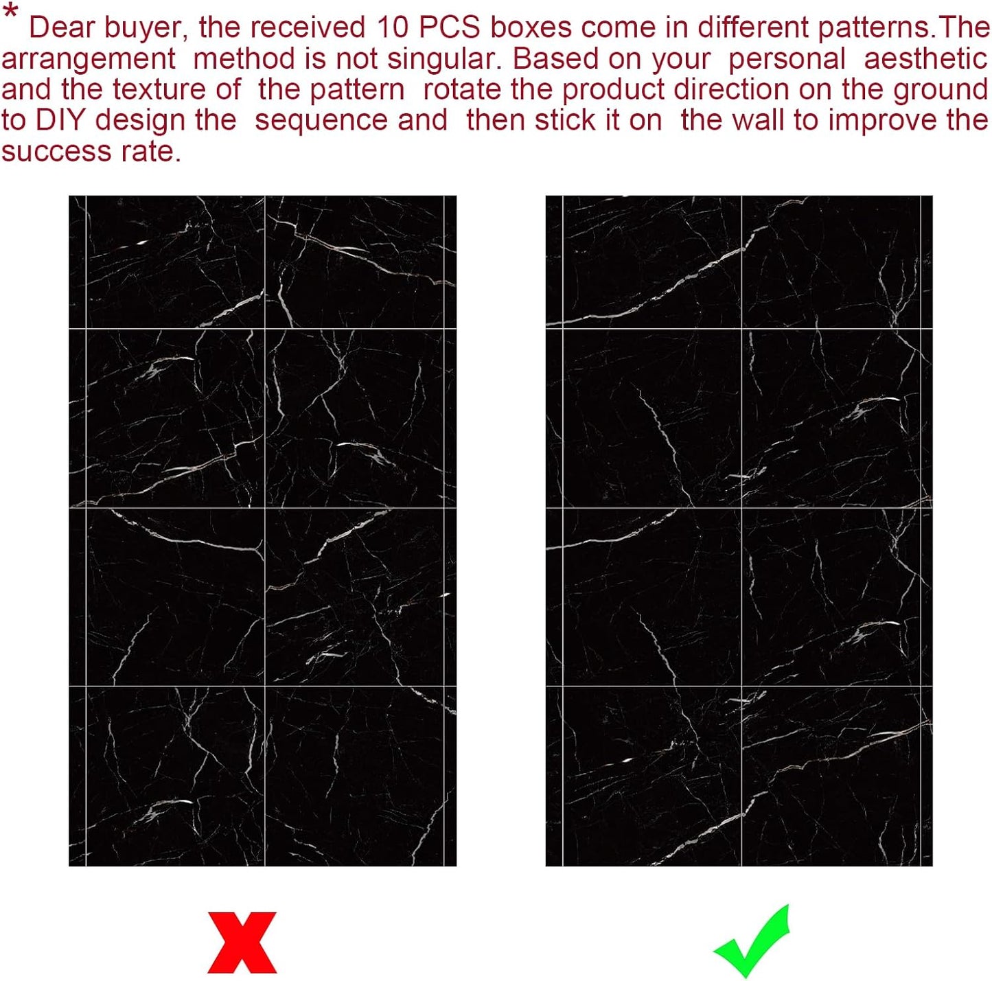 Chejiaye Shower Wall Panels Peel and Stick,Marble Wall Panels for Interior Decor,Backsplash Tile for Kitchen Showers Bathrooms Living Rooms 11.8"x11.8"in 10Pcs, Grey (Not Real Tile,9.7 Sq.ft)