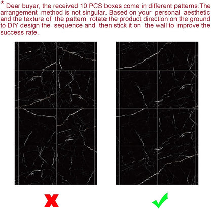 Chejiaye Shower Wall Panels Peel and Stick,Marble Wall Panels for Interior Decor,Backsplash Tile for Kitchen Showers Bathrooms Living Rooms 11.8"x11.8"in 10Pcs, Grey (Not Real Tile,9.7 Sq.ft)