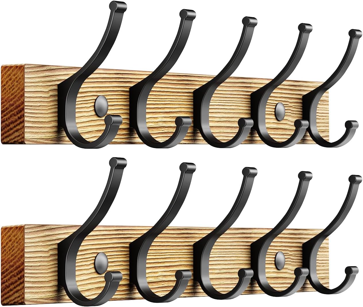 Optish Coat Rack Wall Mount, 16.5 Inches Wood Coat Hooks, Wall Hooks for Hanging, Hat Rack Bag Hanger Key Holder for Wall, Purse Hanger Towel Racks for Bathroom (1Pack, Brown)