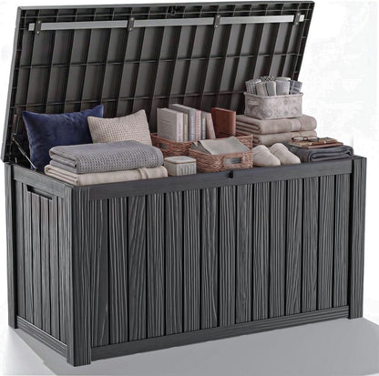 Package Delivery Box, Lockable Resin Outdoor Package, Waterproof Deck Box for Porches, Patios, Indoor & Outdoor Use (70 Gallon, Grey)
