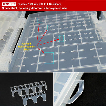 Fielect AAA/AA/C/D Battery Storage Case Holder Organizer Box Transparent
