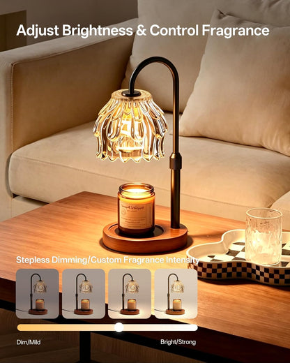 Homelist Candle Warmer Lamp with Timer Dimmer, Electric Wax Melter Warmer | Flower Adjustable Height Candle Warmer with 2 GU10 Bulbs for Women/Sister/Mom, Gifts for Birthday/Mother Day, Home Decor