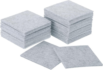 uxcell Furniture Pads, 24Pcs 1.5" - Square Self Adhesive Felt Furniture Pads, Floor Protectors for Furniture Feet Chairs Legs Hardwood Floors (Black)