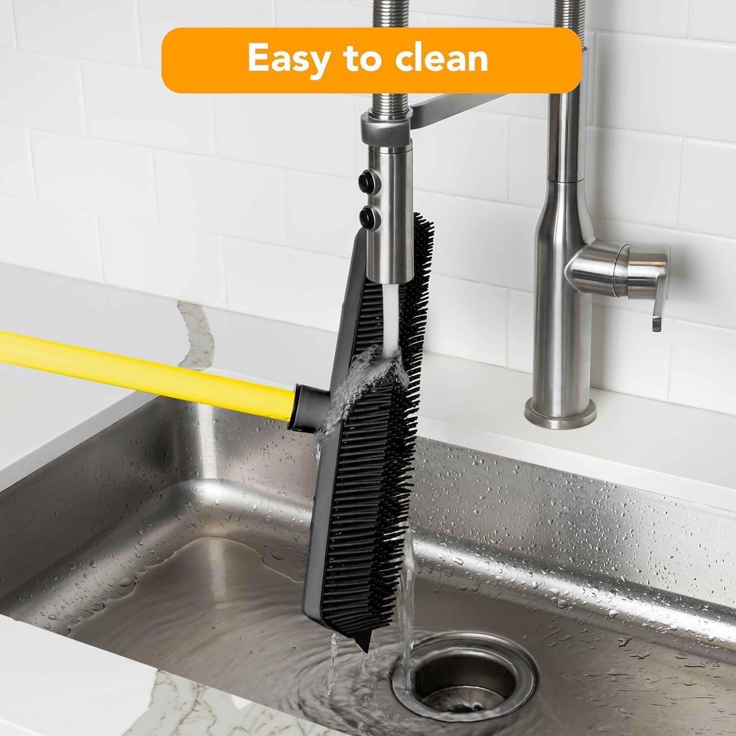 FURemover Pet Hair Removal Rubber Broom, 18" Broom Head