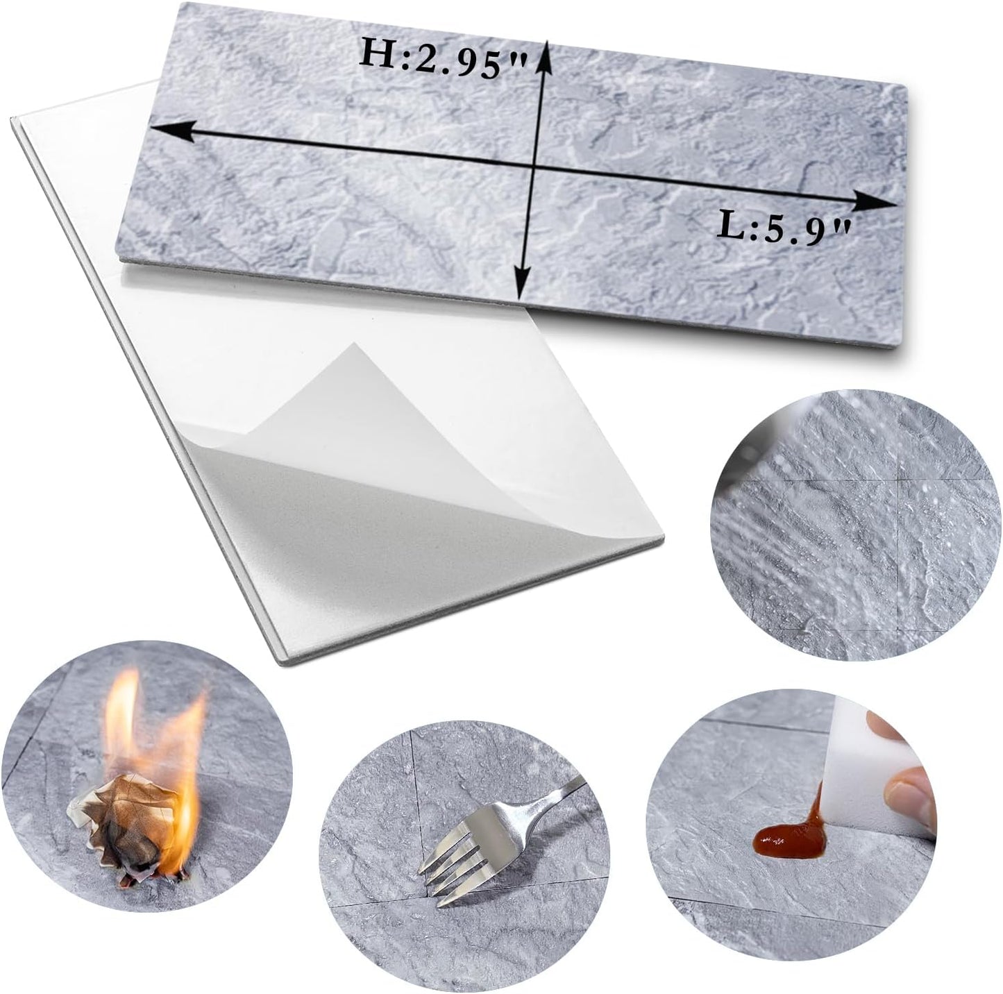 AULIGET 100 Piece Rust Slate Peel and Stick Backsplash Wall Tiles, 3" x 6" PVC Faux Stone Stick on Tiles for Backsplash Kitchen, Bathroom, Laundry Room, Camper, Fireplace