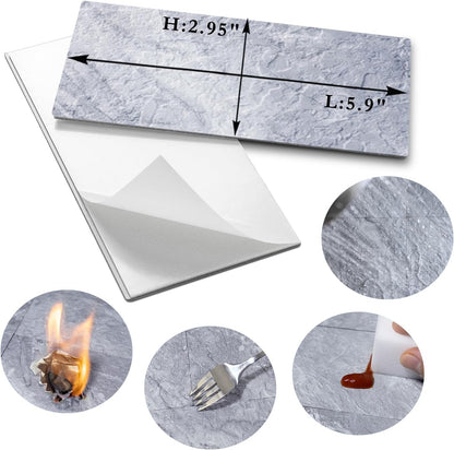 AULIGET 100 Piece Rust Slate Peel and Stick Backsplash Wall Tiles, 3" x 6" PVC Faux Stone Stick on Tiles for Backsplash Kitchen, Bathroom, Laundry Room, Camper, Fireplace