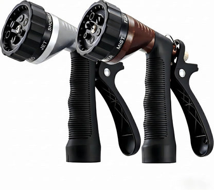 GREEN MOUNT Water Hose Nozzle Spray Nozzle, Metal Garden Hose Nozzle with Adjustable Spray Patterns, Perfect for Watering Plants, Washing Cars and Showering Dogs & Pets