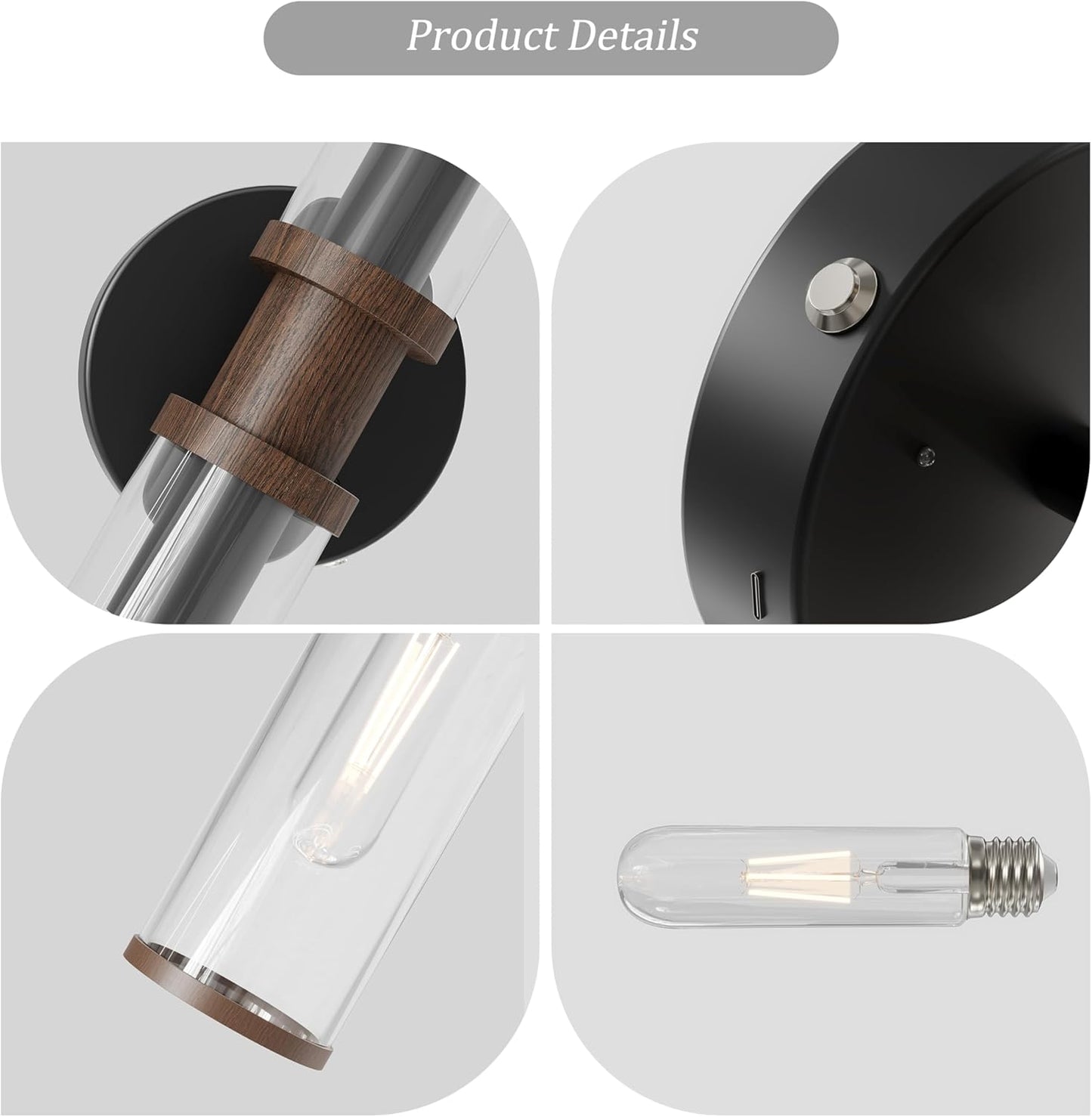 Wireless Wall Sconces with Remote Control, Battery Operated Wall Sconce Set of 2 with Timer, Gold Rechargeable Dimmable Glass Wall Lights for Living Room Bedroom Hallway Entryway 3000K, 20.5 Inch