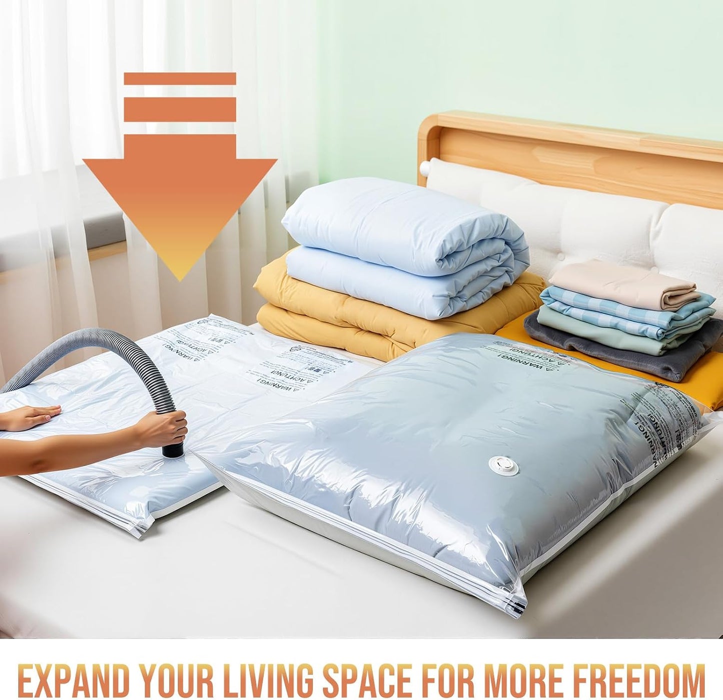 TAILI 8 Pack Vacuum Storage Bags, Jumbo Size (31×40 inch), Vacuum Seal Bags for Clothing, Bulky Bedding, Comforter, Blankets, Pillows, Space Saver Packing