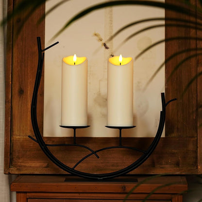 Homemory Dripping Wax Flameless Candles, Battery Operated Candles with Remote Control and Timers, LED Pillar Candles, Electric Fake Candles, 3" x 6", Set of 2