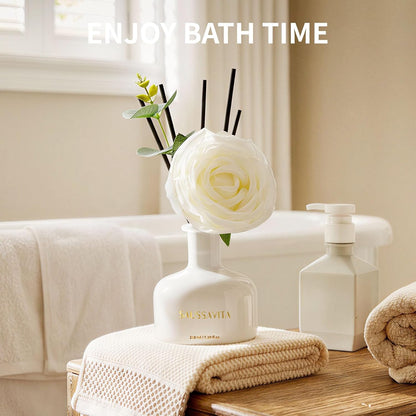 Reed Diffusers Set, 7.10 oz Flower Scented Diffuser with 7 Sticks, Long Lasting Home Fragrance for 120 Days, Perfect for Bathroom, Shelf Decor, Air Fresheners