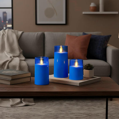 Raycare Flameless Electronic Pillar Candles with Remote Control and Timer- Battery Operated Realistic Flickering LED Fake Candle for Home, Wedding, Valentine's Day, Decor,White,Set of 2(3"x6"6")