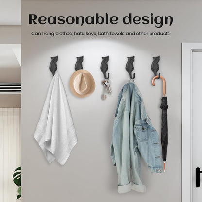 Coat Hooks Wall Mounted, Rustic Bat Key Hook Holder, Heavy Duty Decorative Black Wall Hooks for Mudroom, Towels, Hat Rack, Purse Hooks, Cast Iron Decorative ‎Antique Black Hooks