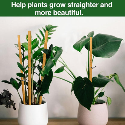 12 Pack 17.5 Inch Plant Stakes for Indoor Plants,Bamboo Sticks for Plants Bamboo Poles Plant Support Stakes Garden Supplies Tomato Trellis for Outdoor Plants