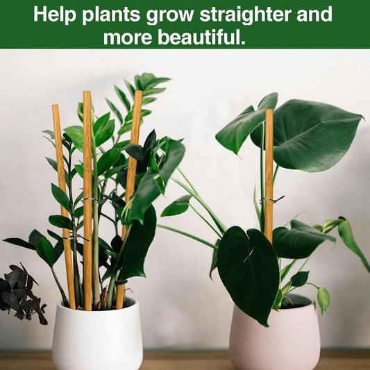12 Pack 17.5 Inch Plant Stakes for Indoor Plants,Bamboo Sticks for Plants Bamboo Poles Plant Support Stakes Garden Supplies Tomato Trellis for Outdoor Plants
