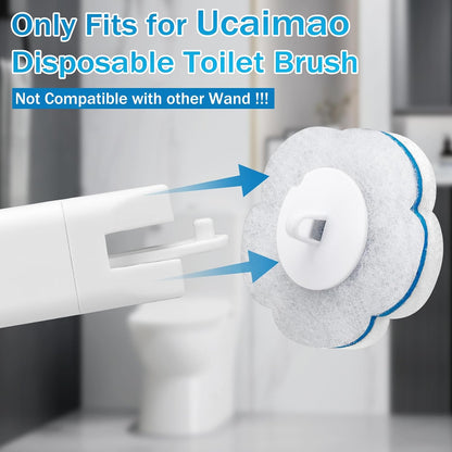 2 Pack Disposable Toilet Brush and Holder Set,Extended Handle with 48 Cleaner Refills Toilet Brush for Toilet Bowl Cleaners,Bathroom Cleaning, Bathtub - Blue (Ocean Fresh Scent)