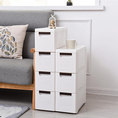 3 Drawers Slim Bathroom Storage Cabinet,Narrow Plastic Storage Cart,Rolling Dresser on Wheels for Bedroom,Living Room,Bathroom,Kitchen