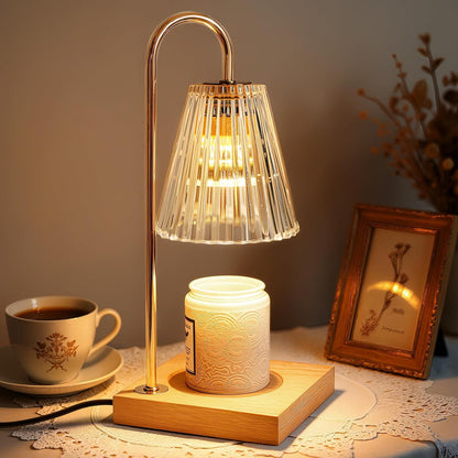 Marycele Candle Warmer Lamp with Timer & Dimmer - Mothers Day Gifts for Women Mom Her, Aesthetic Office Home Decor, Adjustable Height Wax Melter for Candle Jar & 3-Wick Candles (2 Bulbs Included)