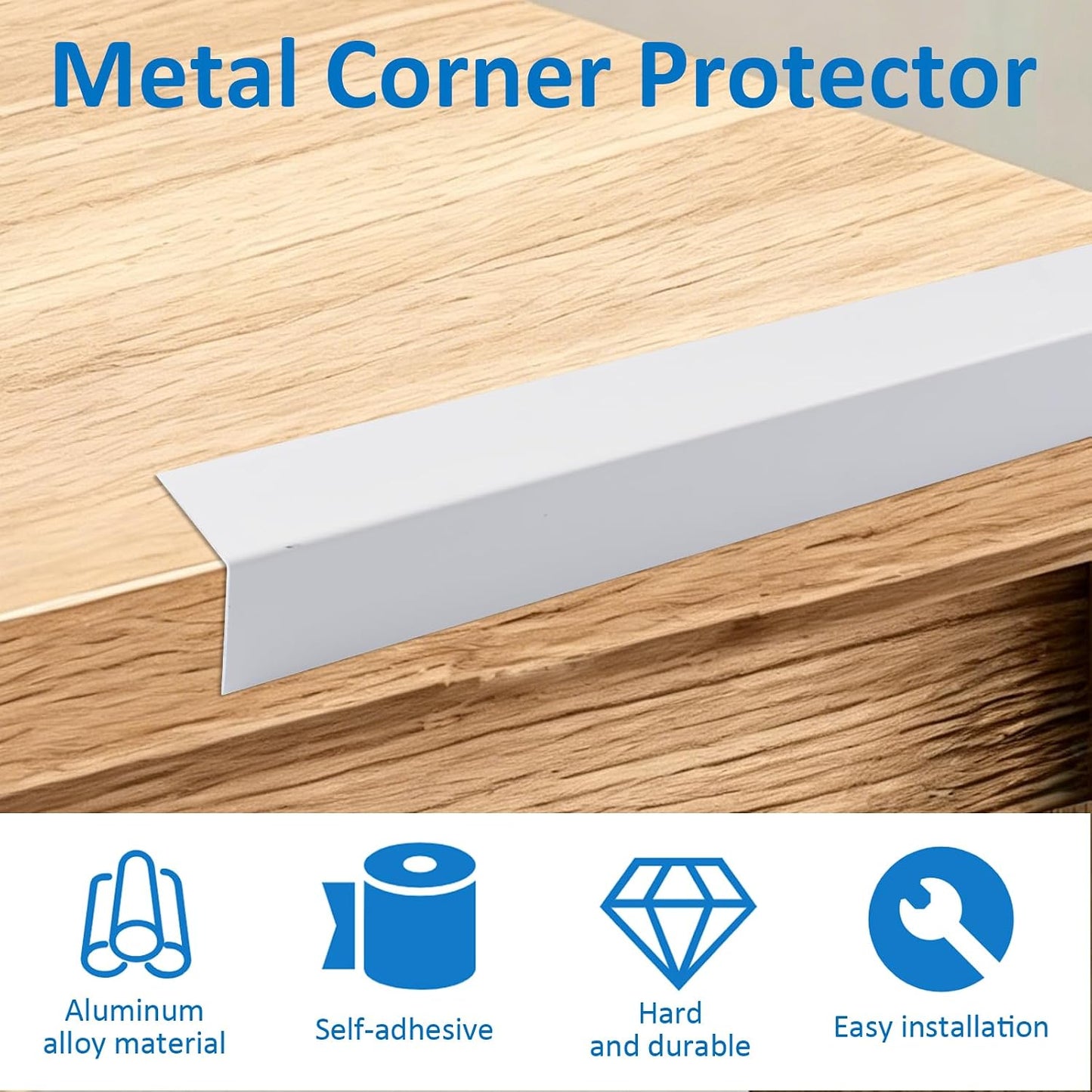 INCREWAY 1Pack Wall Corner Protector, Self-Adhesive Corner Guard Edge Protection Strip, 6.56ft PVC Protector for Wall Furniture Door Frame Table Countertop Cabinet (Clear)