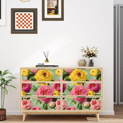 BOKEBEVE Watercolour Floral Peel and Stick Wallpaper Boho Vibrant Contact Paper Renter Friendly Wall Paper for Countertop Cabinet Wall Shelf Liner Removable Blue Colorful 17.5 x 118In