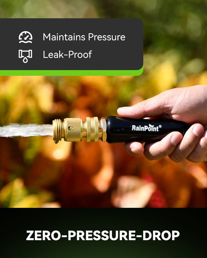 RainPoint Quick Connect Hose Fittings 3/4" GHT - Solid Brass Garden Hose Connectors, No-Leak Design & Universal Fit for Instant Connection (2 Sets)