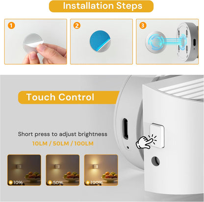 L LOHAS LED Motion Sensor Night Light, [2-Pack] Plug in Night Light with Motion Sensor and Dusk to Dawn Sensor, Brightness Adjustable, 3000K Soft White Nightlight for Bathroom Hallway Kitchen