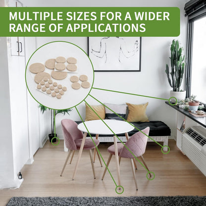 Felt Furniture Pads for Hardwood Floors 48 PCS, Furniture Pads, Floor Protectors for Hardwood Floors, Felt Pads for Furniture, Round, Dark Brown