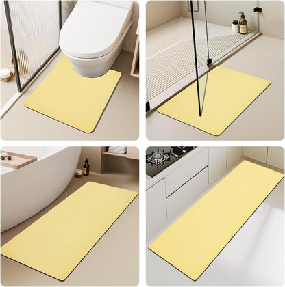 TYUU Bath Mat, Bathroom Rugs Non Slip Washable Thin Absorbent Quick Dry Bath Mat Fits Under Door Bathroom Floor Mat Perfect for Bath, Shower, or Sink 16"x24" Dark Grey