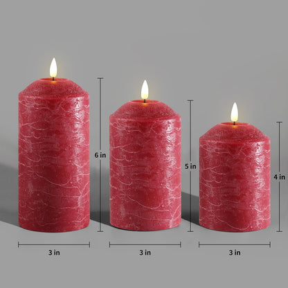 Eywamage White Flameless Pillar Candles with Remote, Flickering LED Candles Battery Powered Real Wax Set of 3