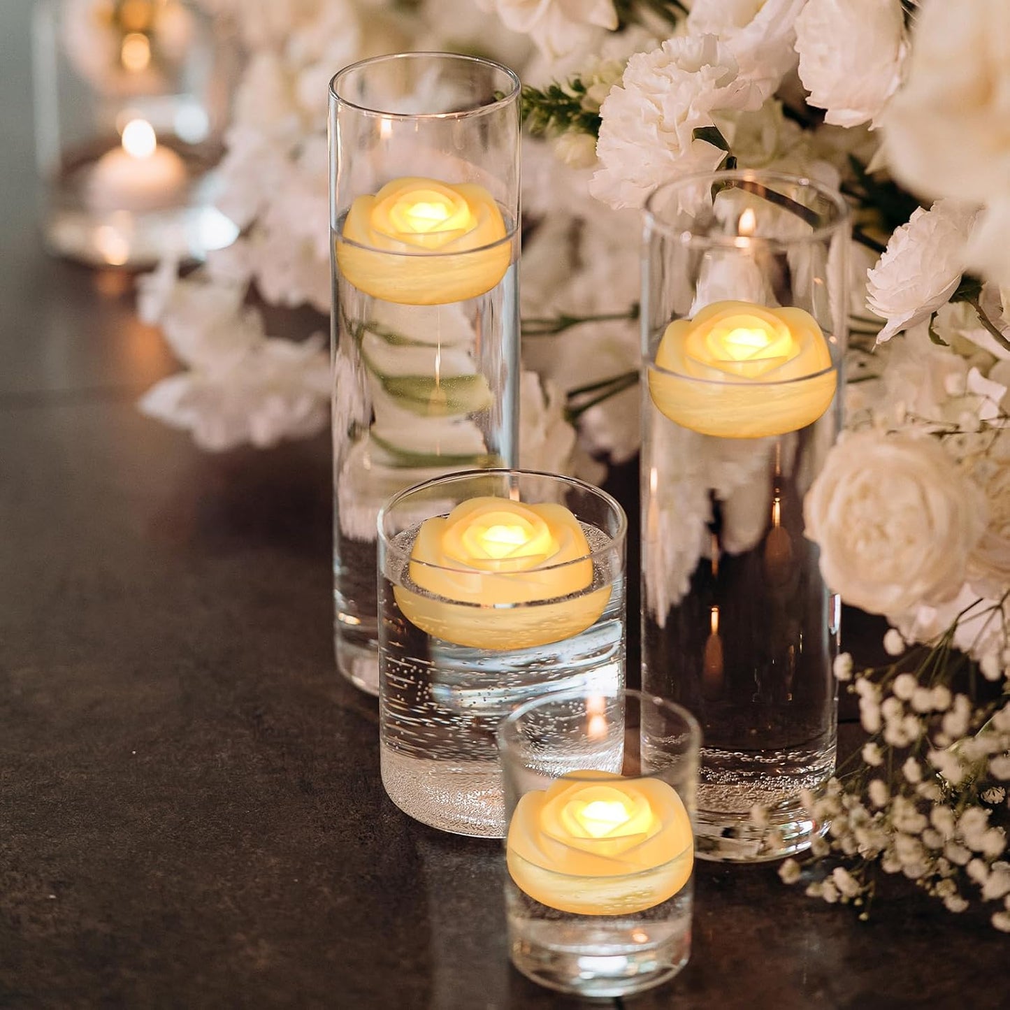Enido Flameless Candles with Remote, 9 PC Outdoor Waterproof Battery Operated LED Pillar Candles, Flickering Electric Candles with Timer, 3" x 4" 5" 6" for Lantern, Patio, Wedding, Easter