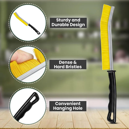 Crevice Cleaning Brush Set – 6Pcs Hard Bristle Cleaning Tools for Grout, Tile Floors, Gaps & Narrow Spaces – Small Grout Scrub Brush for Cleaning Bathroom, Shower, Window Tracks, Kitchen
