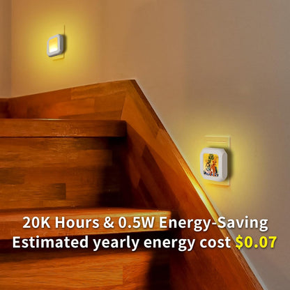 PYD Life 10 Pack Sublimation Night Light Blanks Plug in Motion Sensor 3" x 2.7" x 1.6",Warm Yellow LED Nightlight Adjustable Brightness for Bedroon,Bathroom,Hallway,Stairs,Kitchen