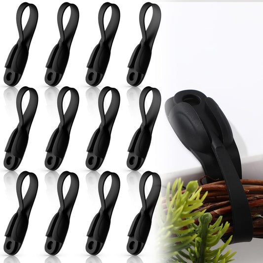 12 Pcs Cord Bundlers Cord Organizer for Appliances, Self Adhesive Kitchen Sticky Silicone Holder Organizer for Air Fryer, Toaster, Home Decorations Accessories(Black,Orange)