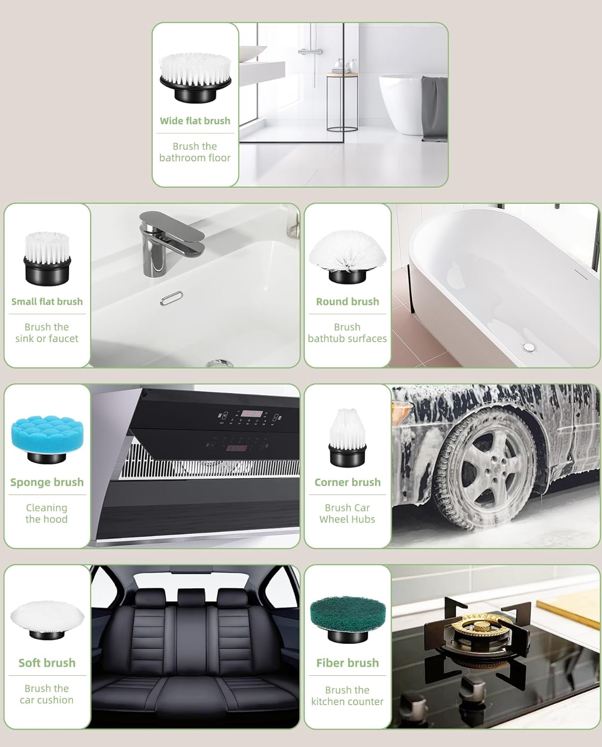 Electric Spin Scrubber, Cordless Floor Scrubber Machine with Interchangeable Cleaning Pads, IPX7 Waterproof 2-Speed Cleaning Pads for Bathroom, Kitchen, Tile, Tub and Floor Cleaning, White-qb2