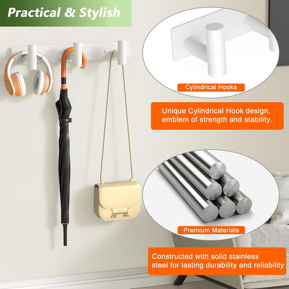 Wall Mounted Coat Rack-3 Hooks, Heavy Duty Stainless Steel Wall Hooks for Towel Coat Bag, Hat Rack Coat Hanger Coat Hooks Towel Racks for Bathroom Entryway Kitchen Office (Silver, 1 Pack)