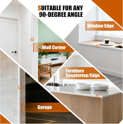 Magicheap 4 Pack Wall Corner Protector, Self Adhesive Corner Protectors for Walls, Easy to Install Edge Guard Strip for Furniture Cabinet Shelf Drywall Baseboard Desk, 17.7in x 1.18in, Clear