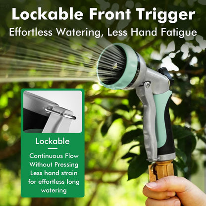 RESTMO Garden Hose Nozzle, Heavy Duty Metal Water Hose Nozzle with 7 Adjustable Spray Patterns, High Pressure Hand Sprayer with Flow Control for Watering Plants & Lawns, Washing Cars & Pets