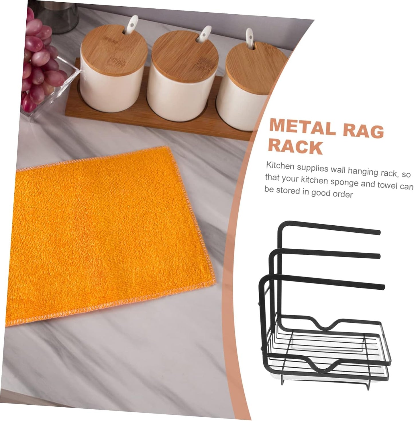 Cabilock Kitchen Sponge Draining Holder Wall-mounted Rack for Kitchen Sink Space-saving Storage for Dishcloths Sponges and Cleaning Supplies Design